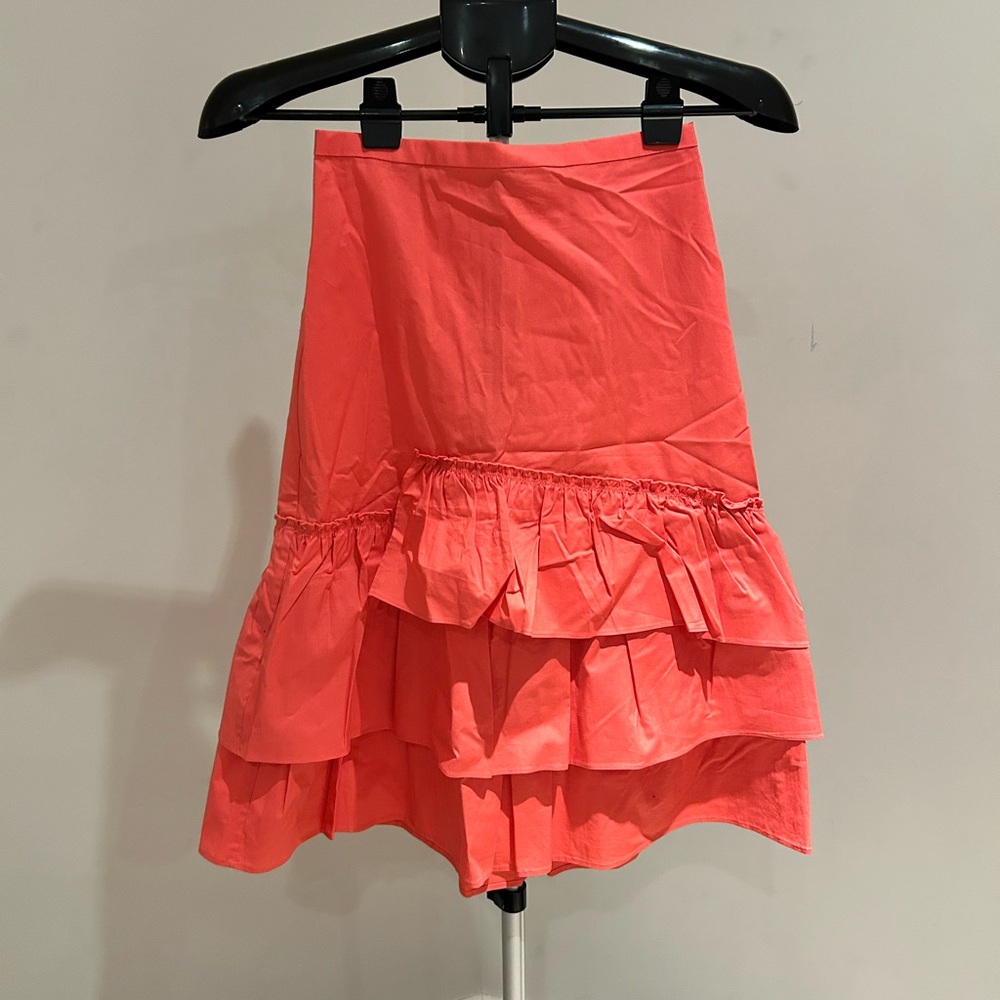 Club Monaco Coral Ruffle Midi Skirt